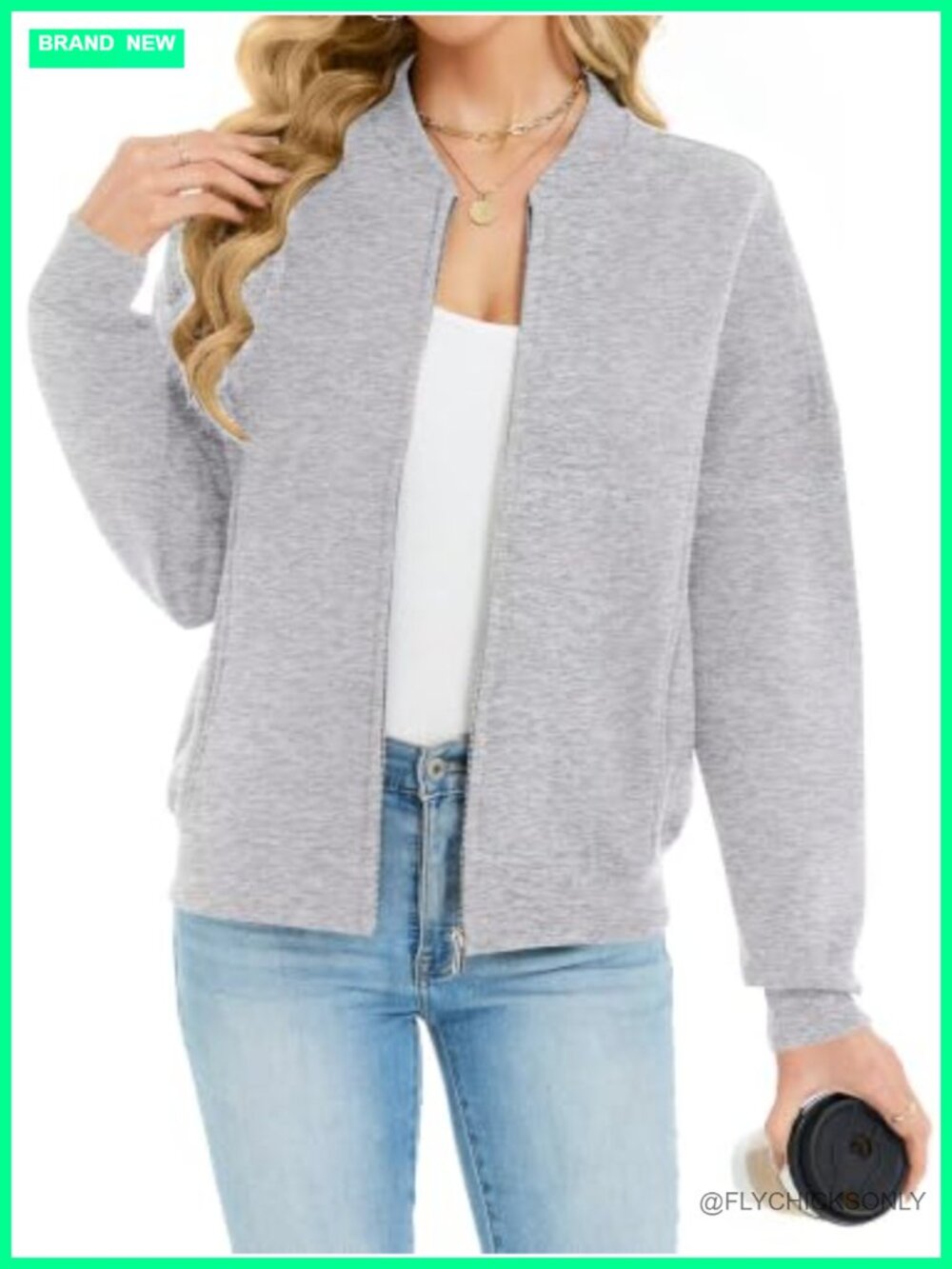 Womens Fleece Zip Up Sweatshirt Cardigan Casual Jacket with Pockets